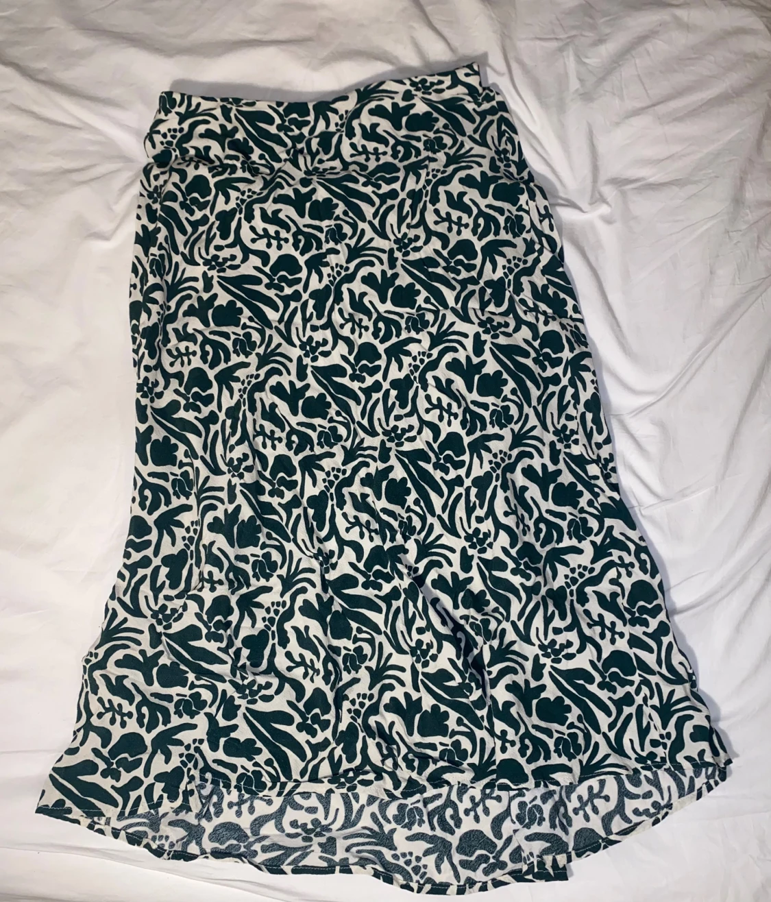 Underbar grön/vit kjol från stockho lm, maxi/midi