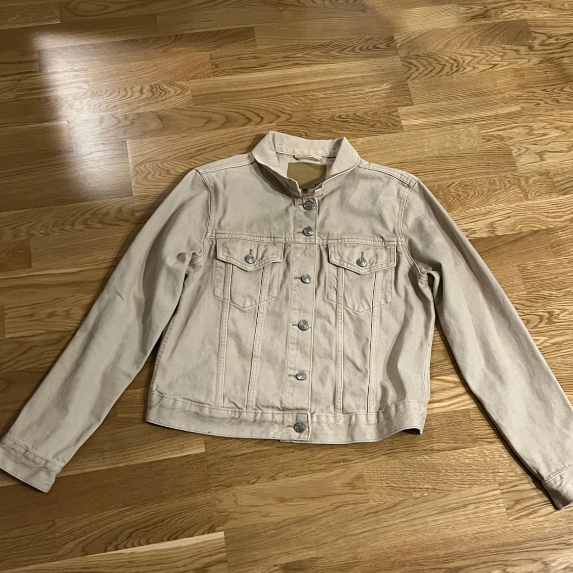 Beige jeansjacka från 157, storlek L - 2