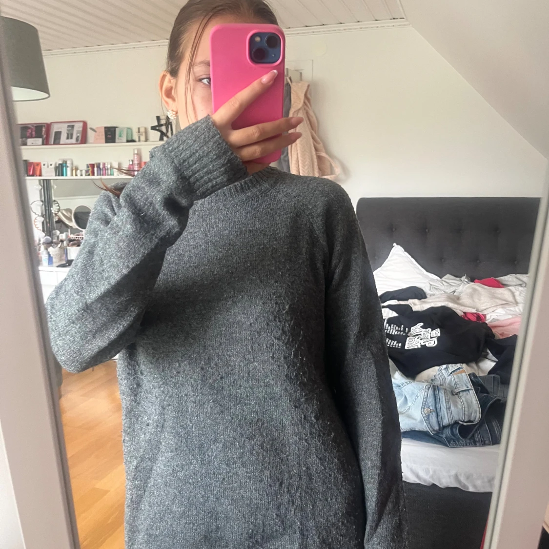 Grå stickad tröja från Lager 157