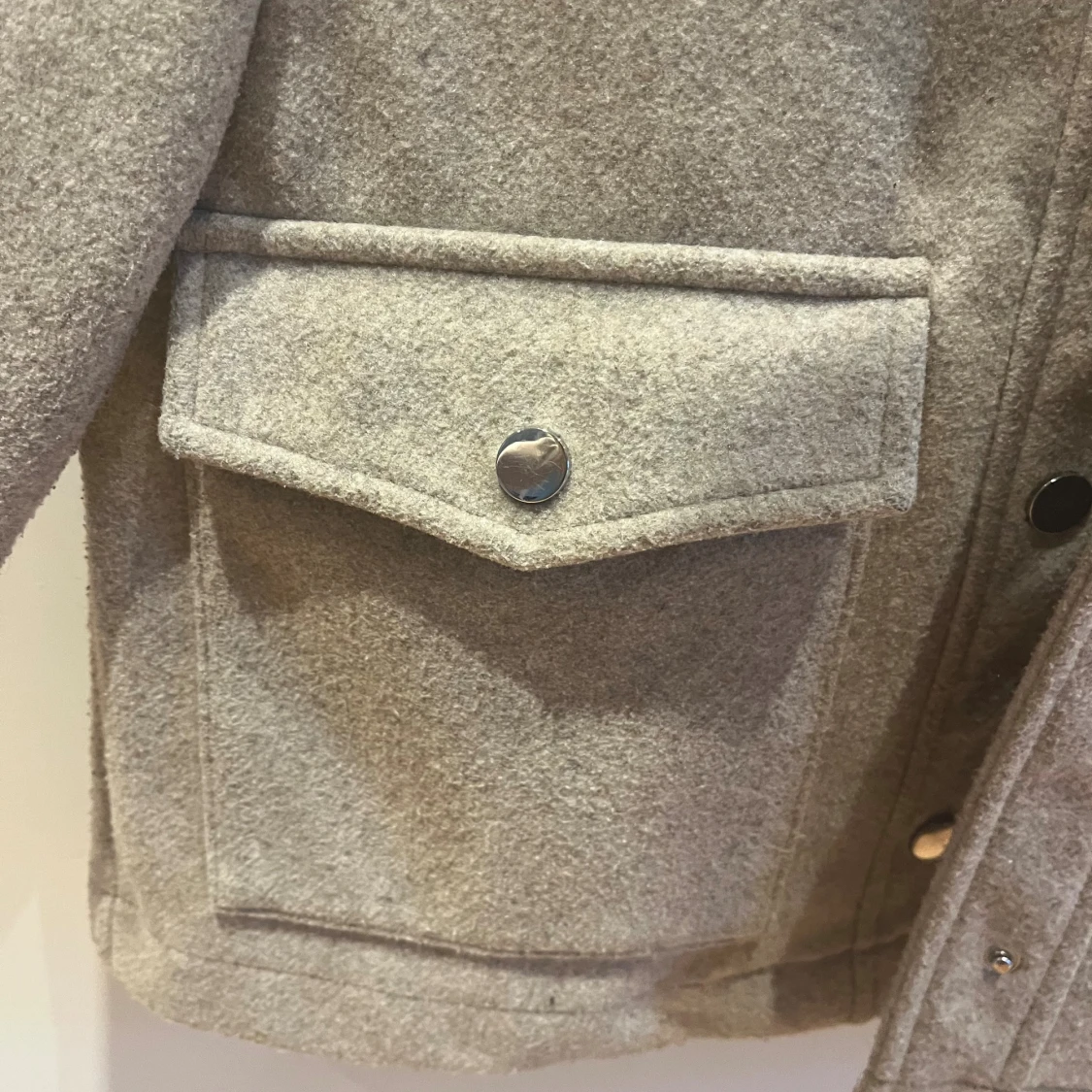 Beige overshirt från ZARA i ullmix - 3