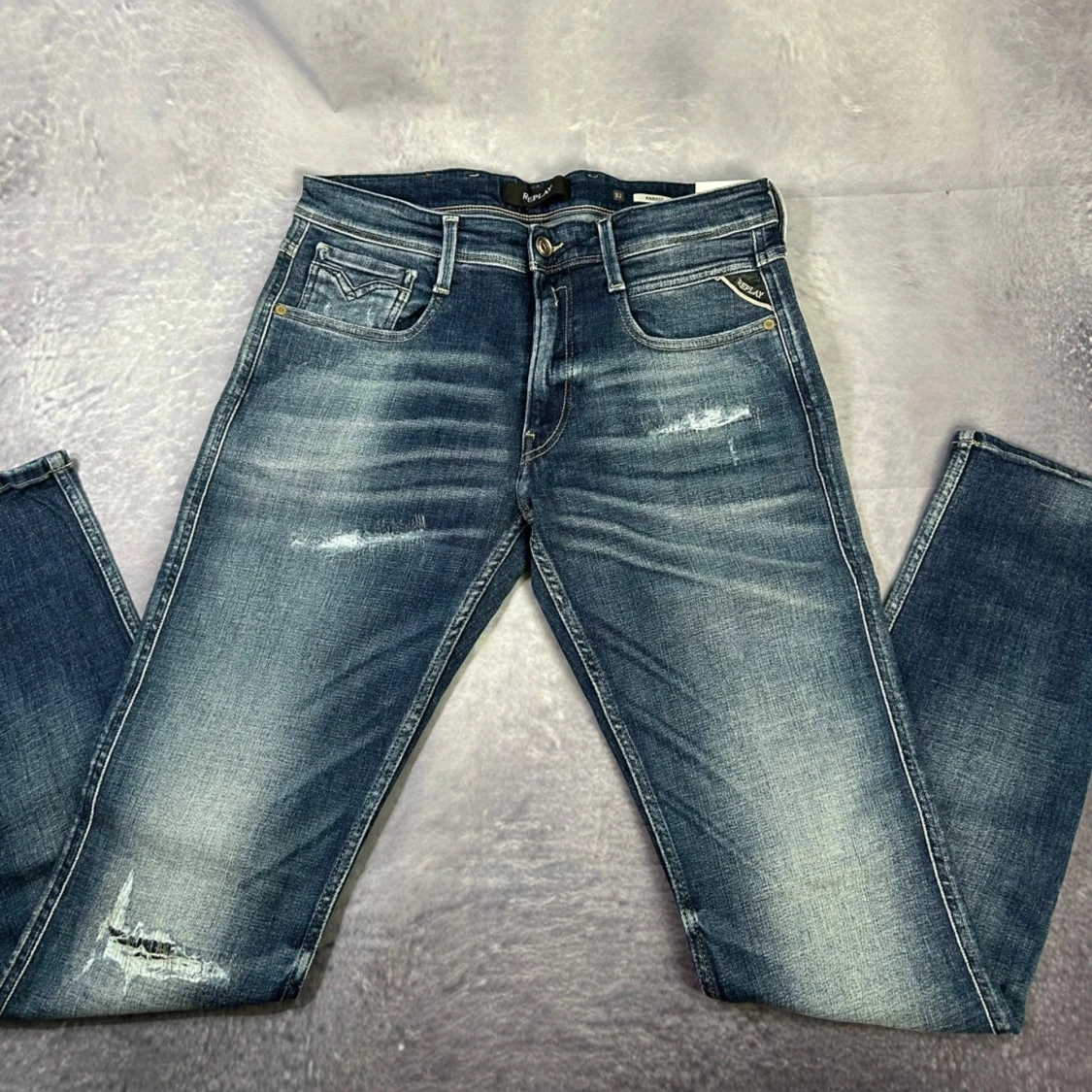 Helt nya replay anbass jeans med slitningar - 3