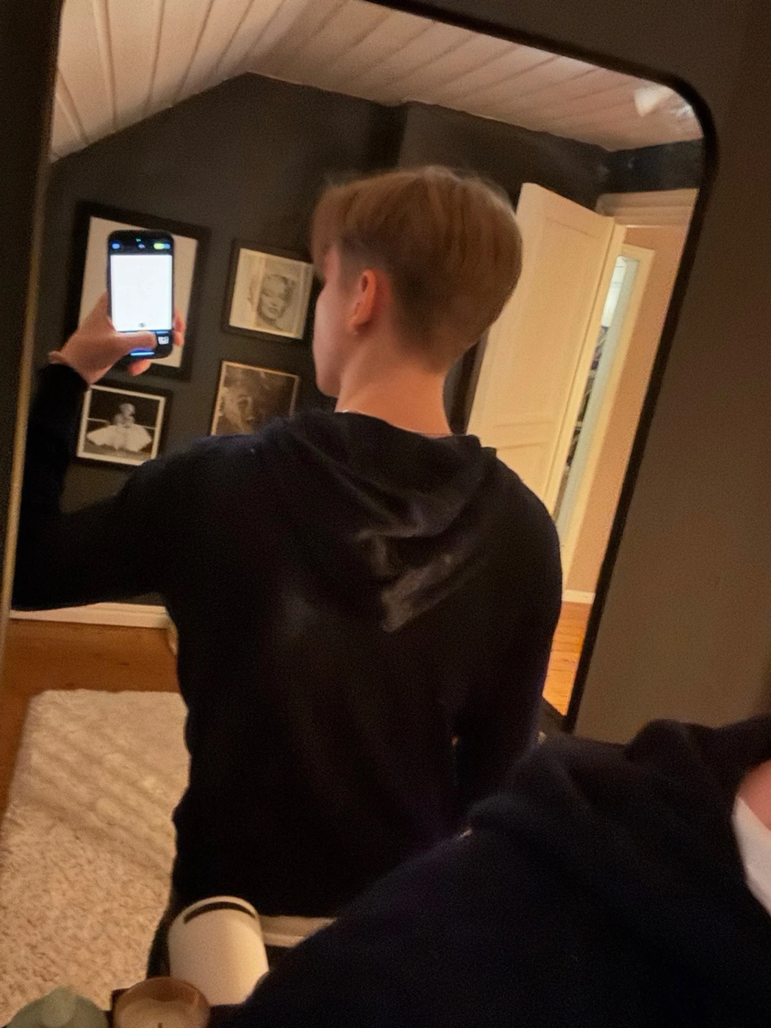 Kashmir hoodie mörkblå  - 1