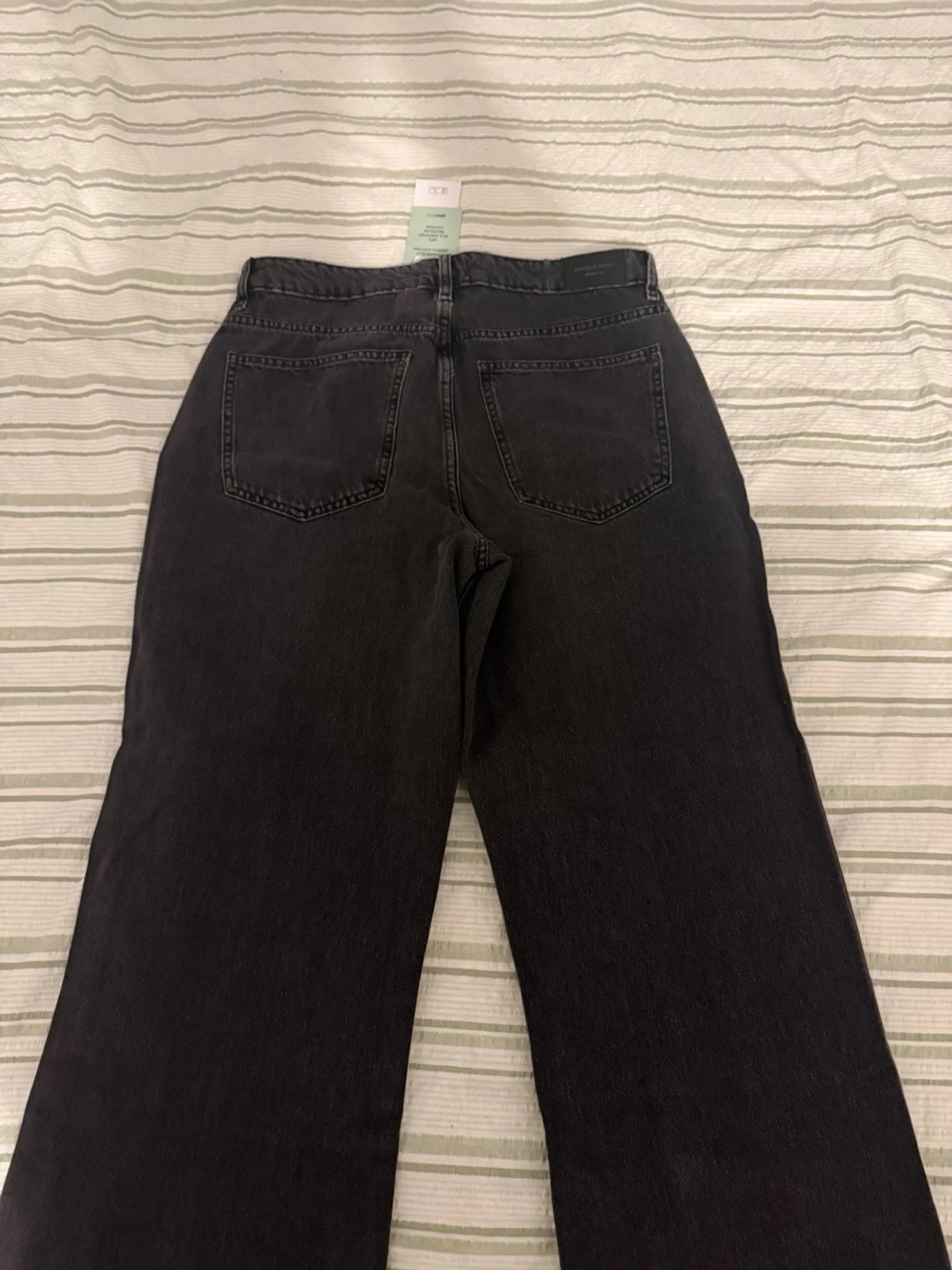 Svarta wide jeans med hög midja - 5