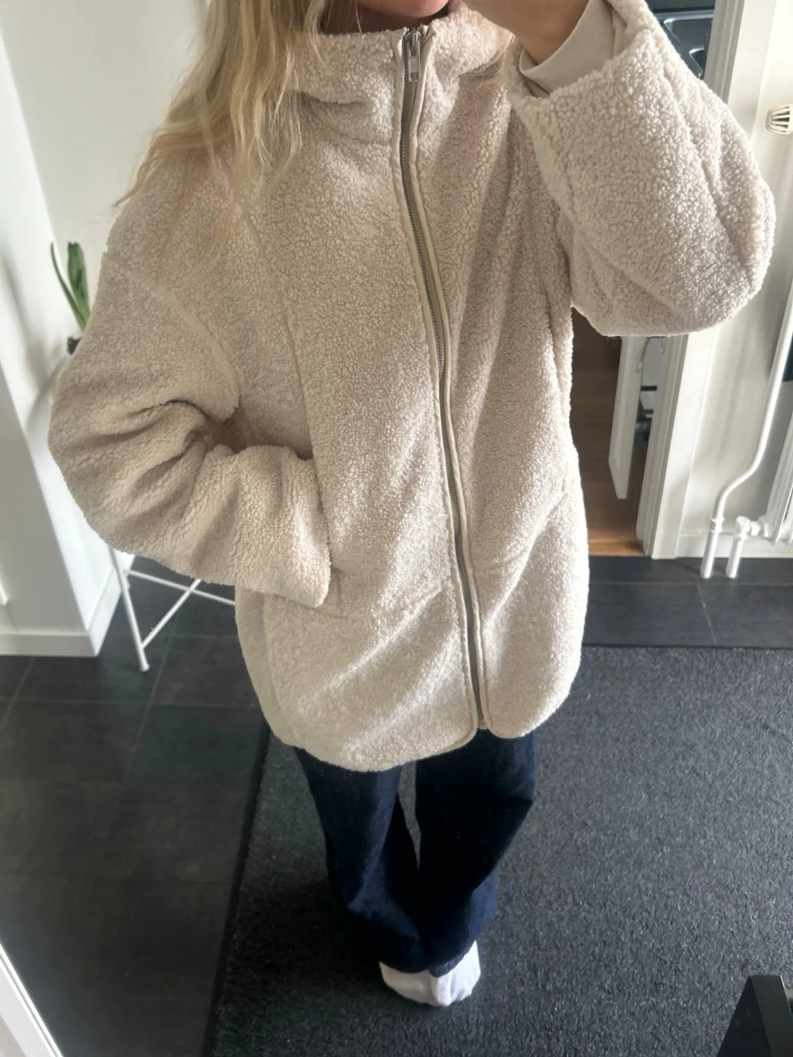 Beige teddyjacka - 1