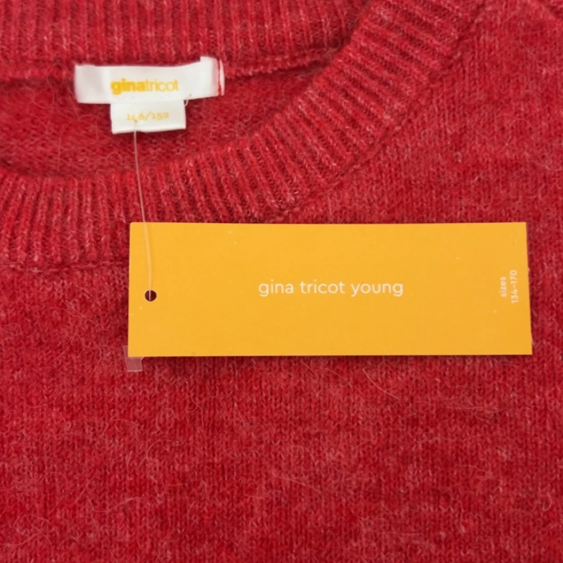 Röd stickad kortärmad tröja Gina Tricot - 2