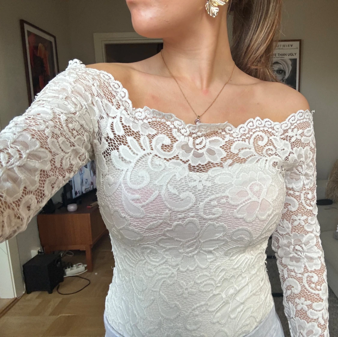 Vit spetsbody från Nelly - 1