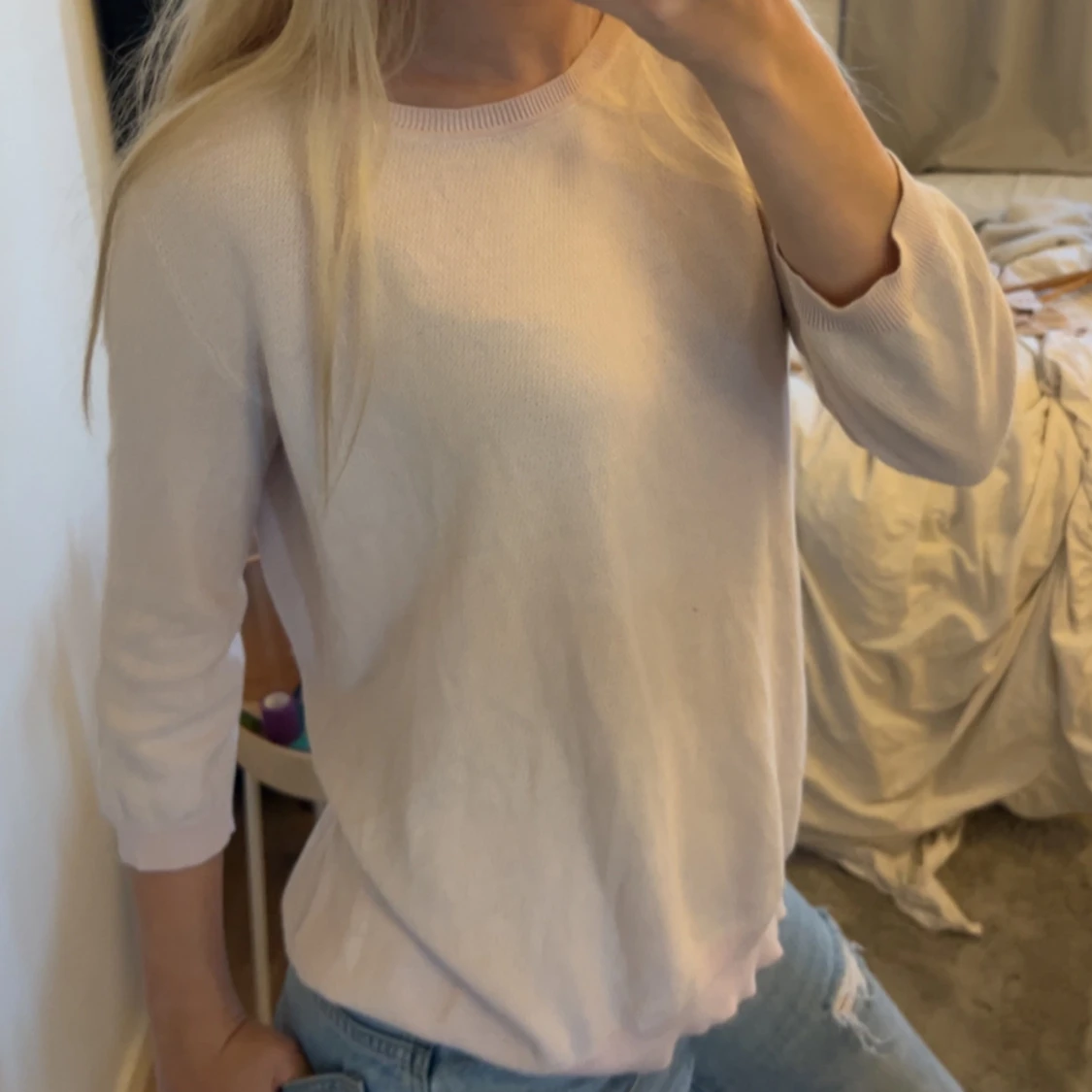 Ljusrosa stickad tröja Peter Hahn - 1