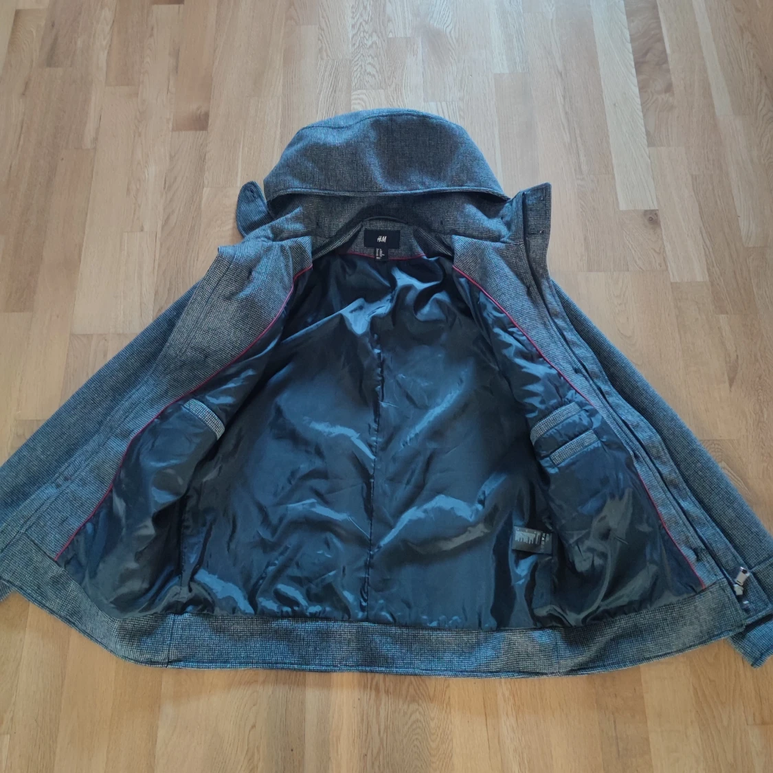 Grå rutig duffeljacka från H&M - 3