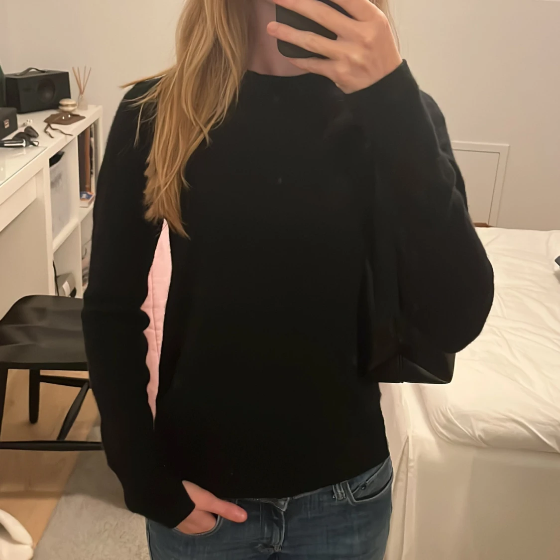 Svart stickad kashmir tröja h&m - 1