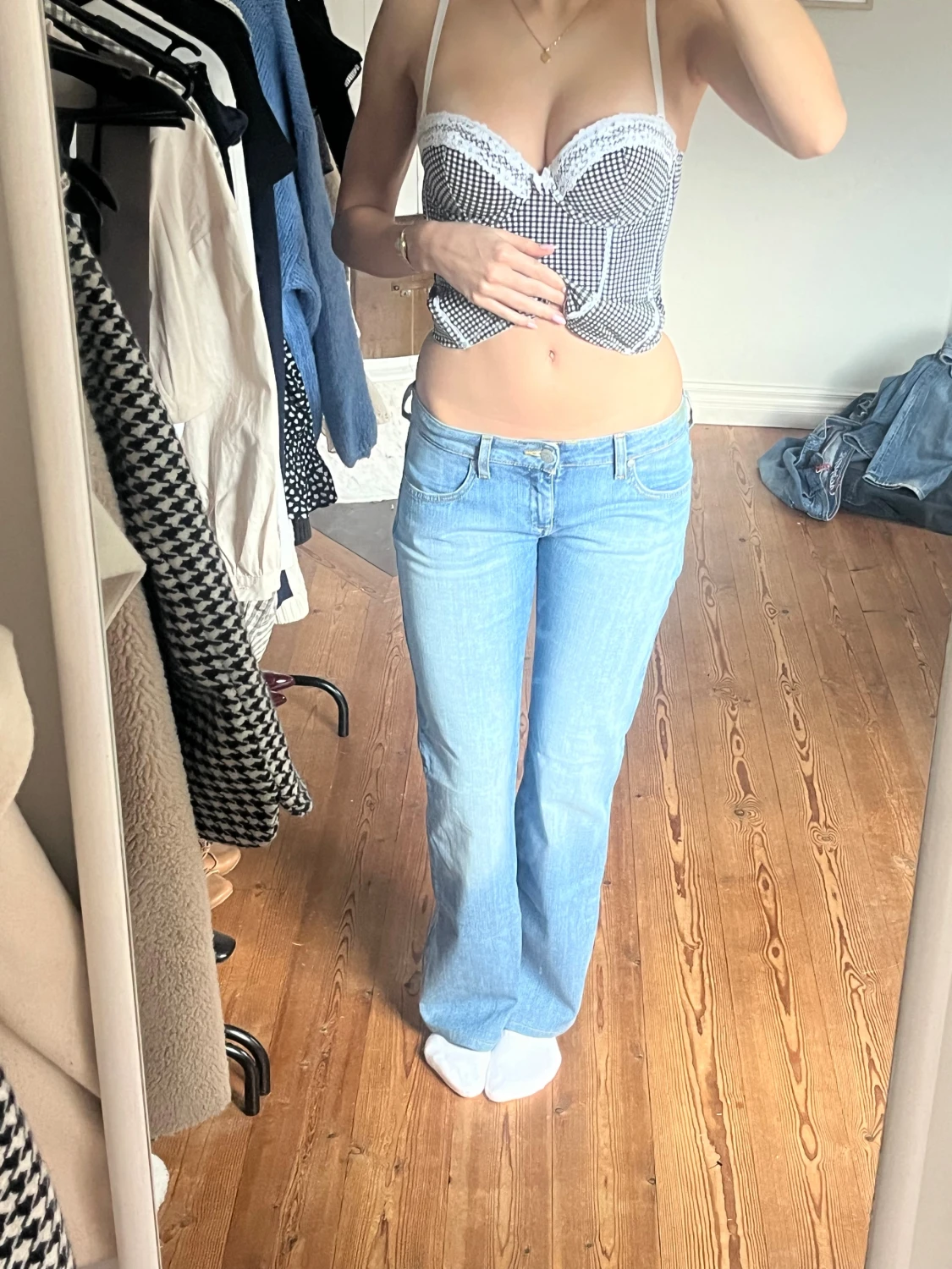 Lågmidjade vintage jeans  - 5
