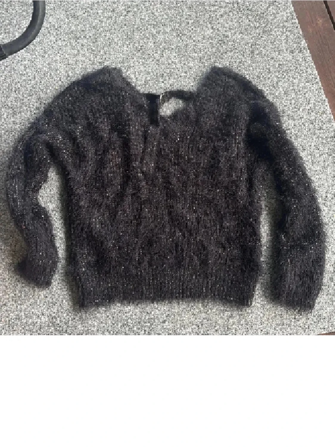 Svart fluffig stickad tröja Sincerely Loved - 1