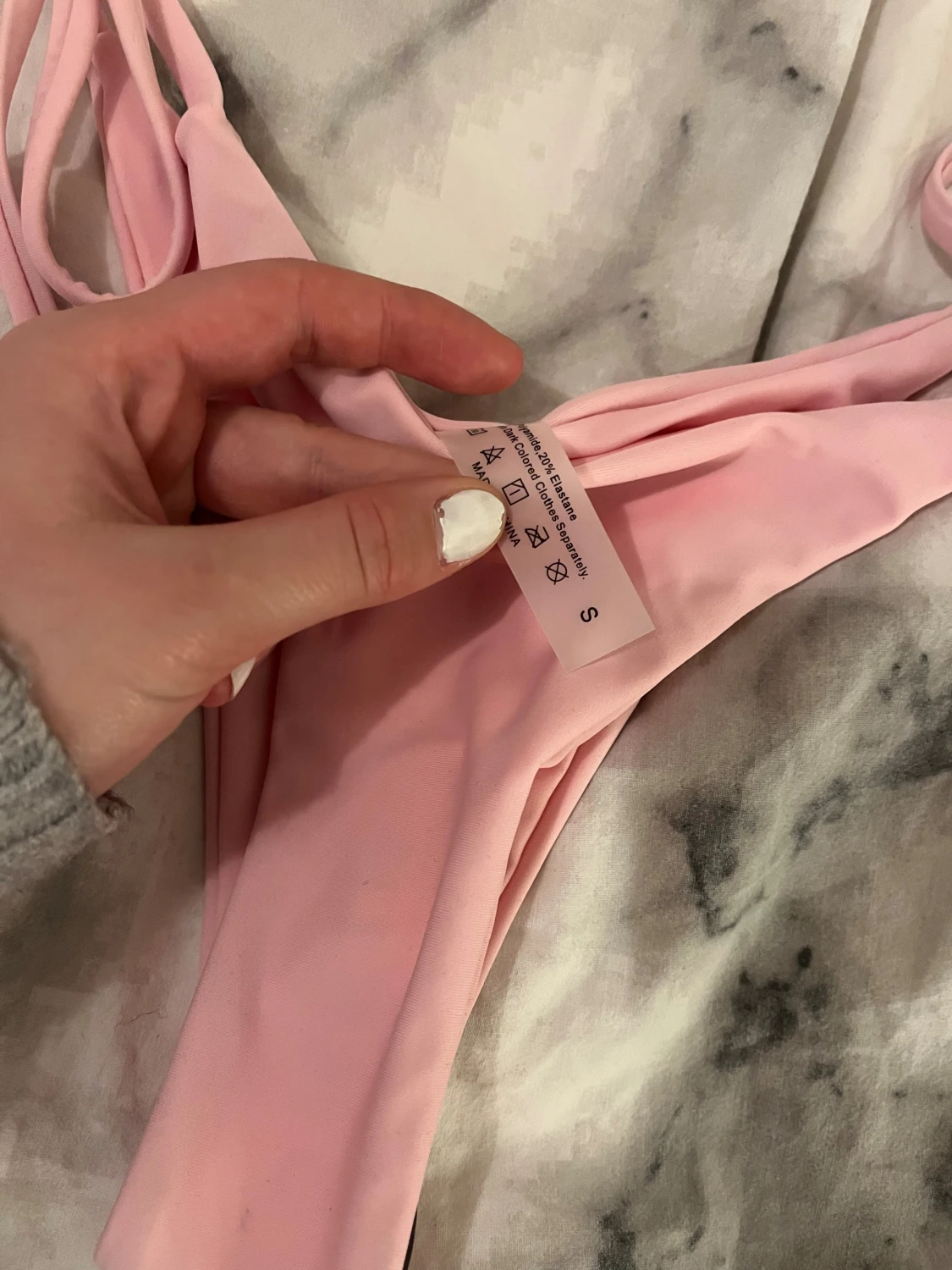 Ljusrosa bikini med knyt - 2