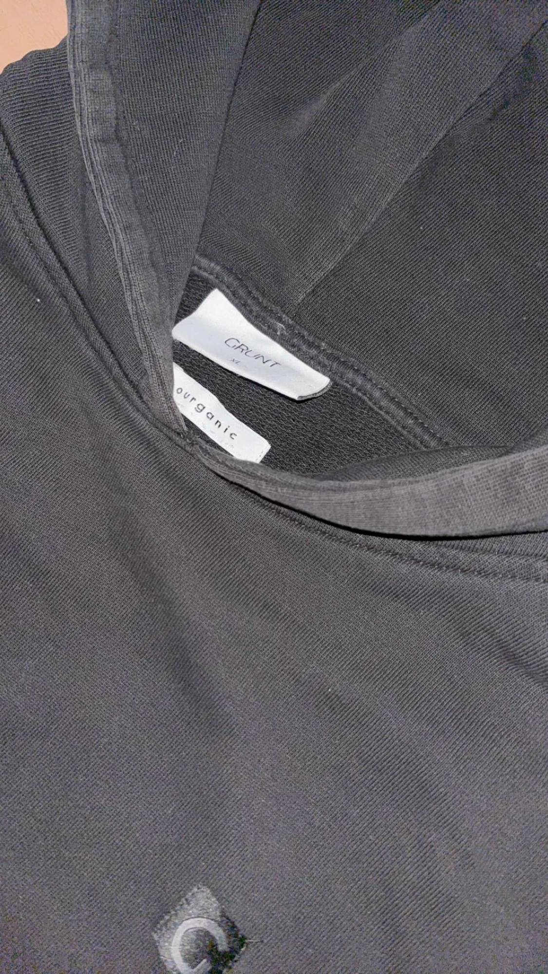 Svart grunt hoodie - 1