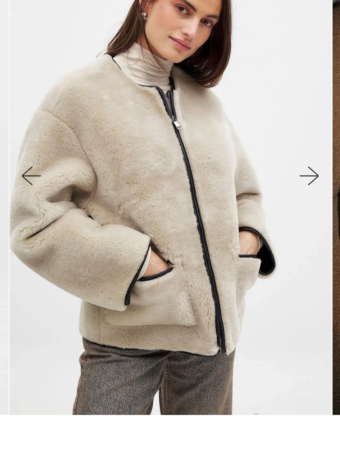 Beige teddyjacka från NA-KD - 1