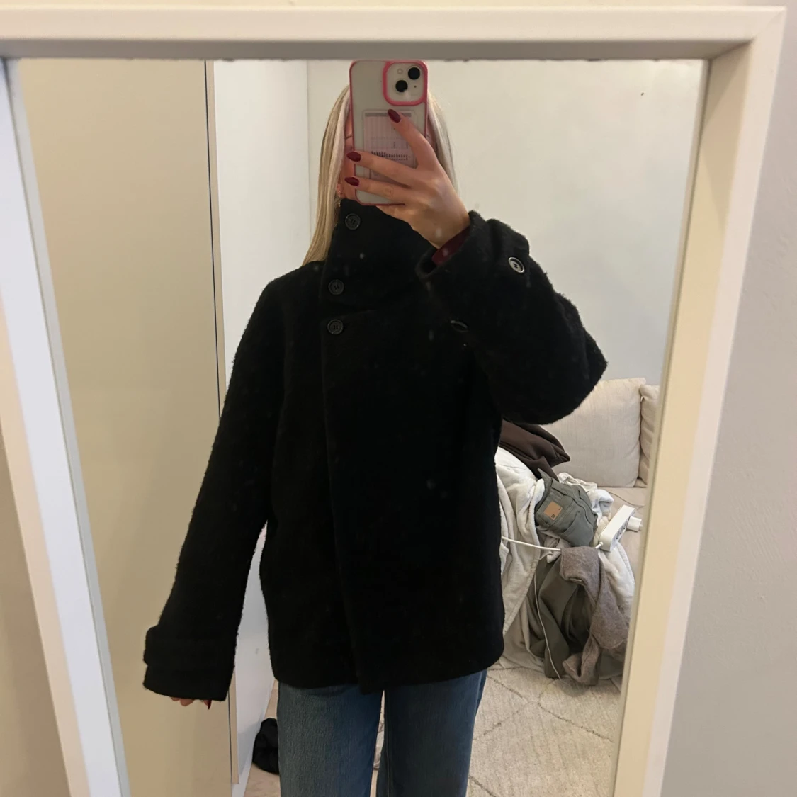 Svart skepparkavaj med stora knappar - 3