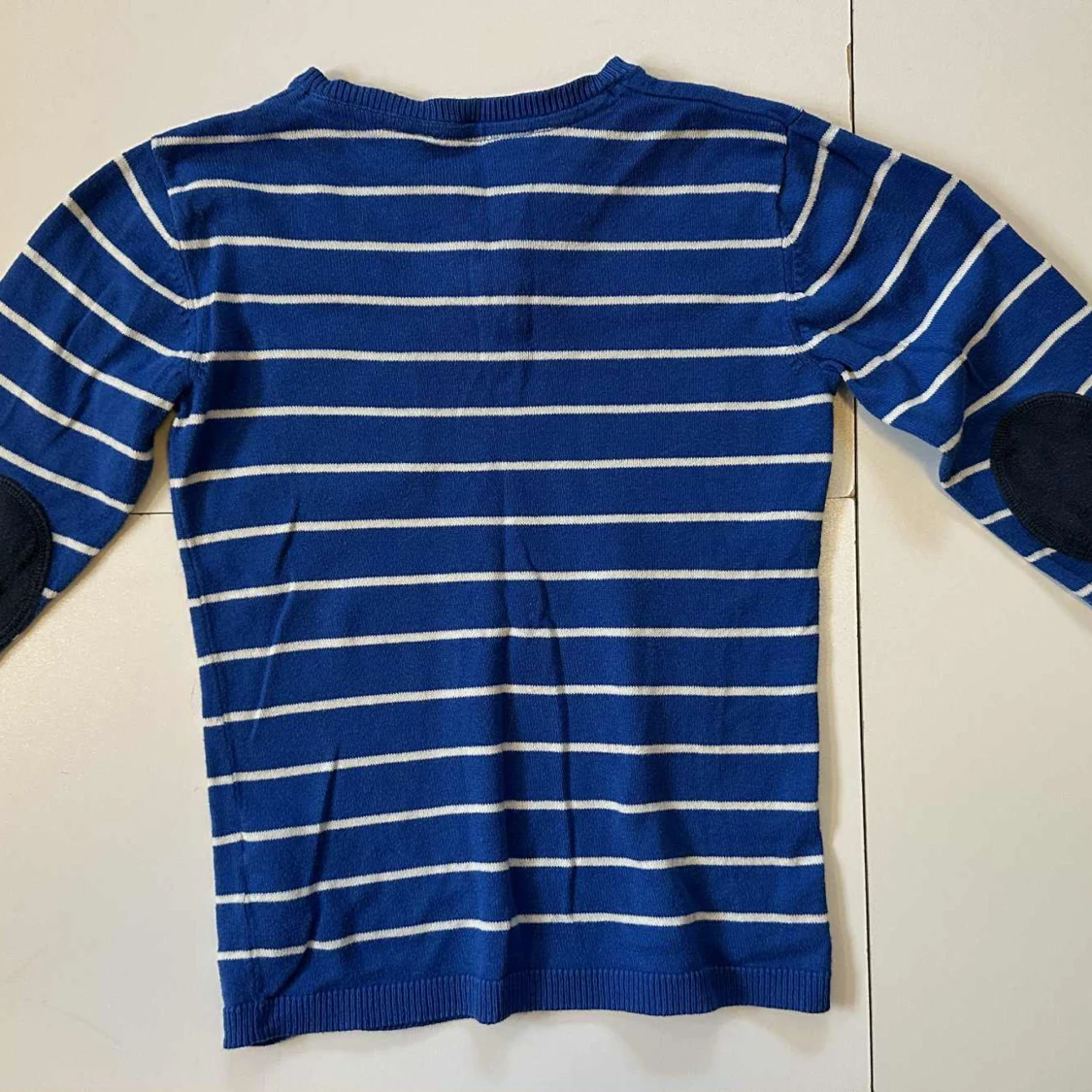 Blå Långärmad finstickad tröja Strl 122/128 tjocktröja - 1