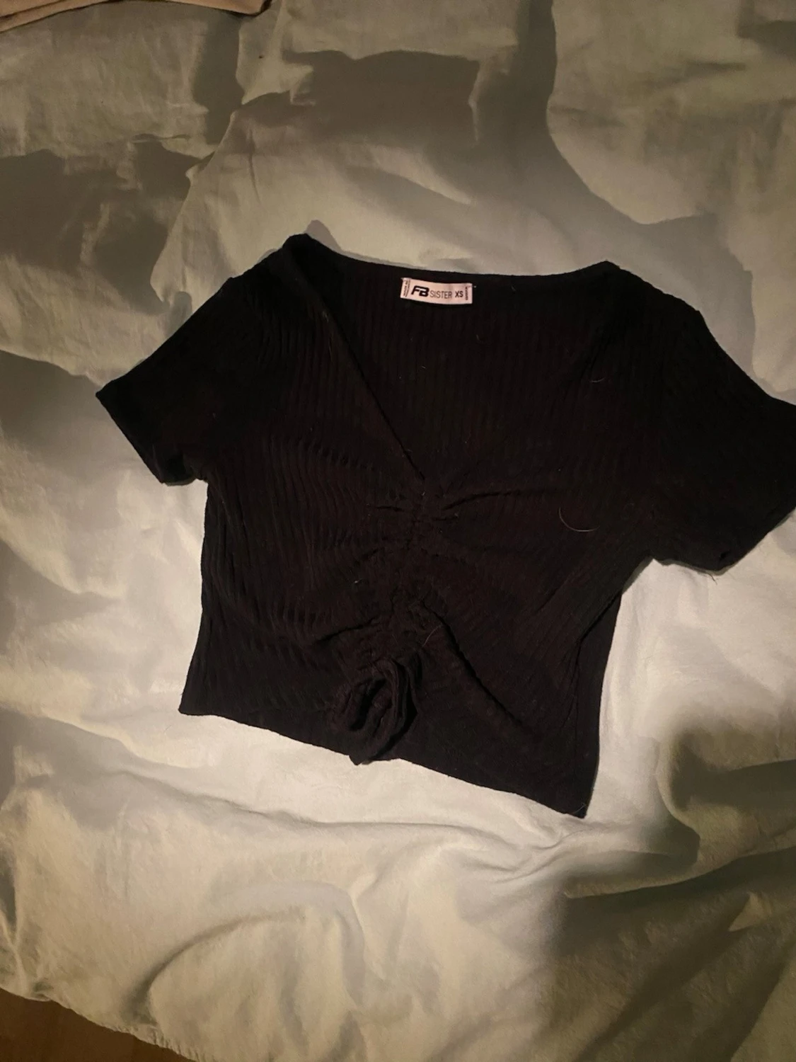 Svart ribbad croppad topp PB Sister - 1