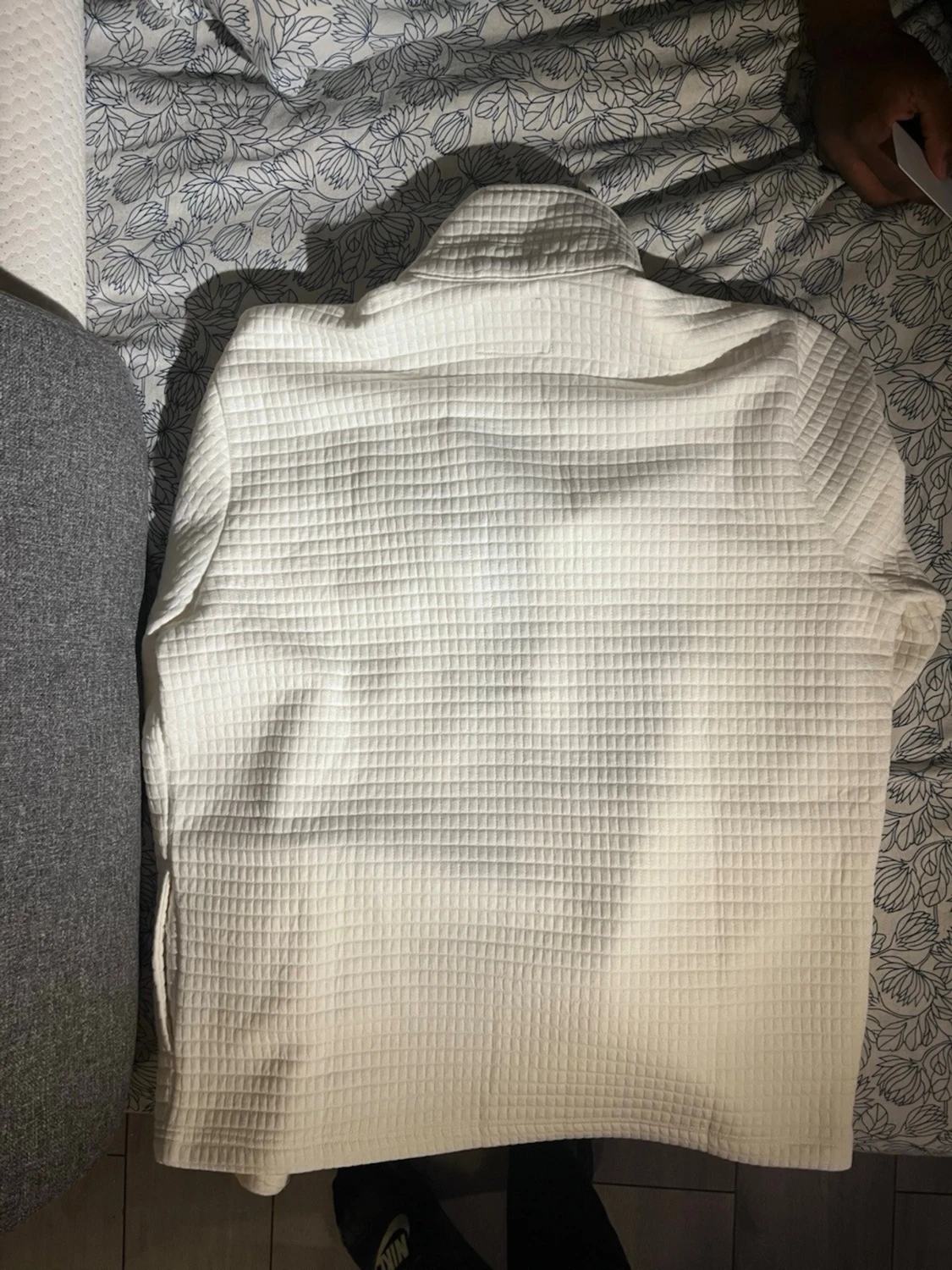 Vit quiltad overshirt med fickor - 3