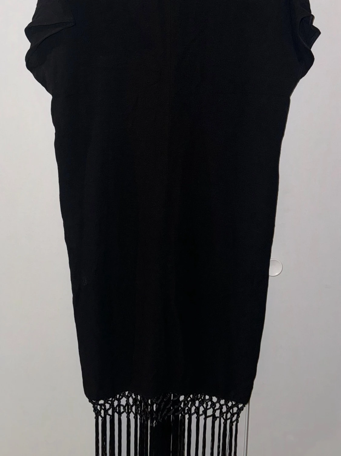 Svart långklänning med fransar från Zara - 1