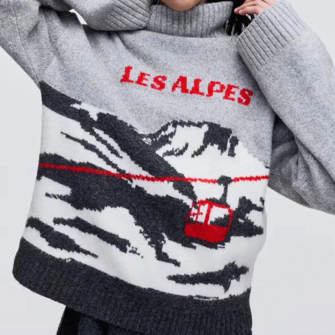 Stickad polotröja Les Alpes H&M  - 1
