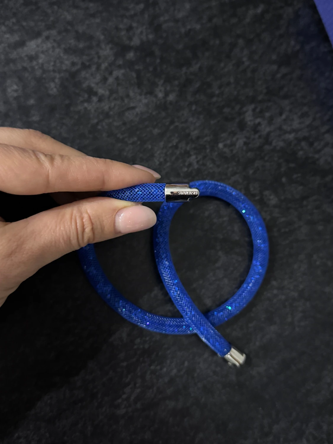 Blå glittrig Swarovski armband - 2