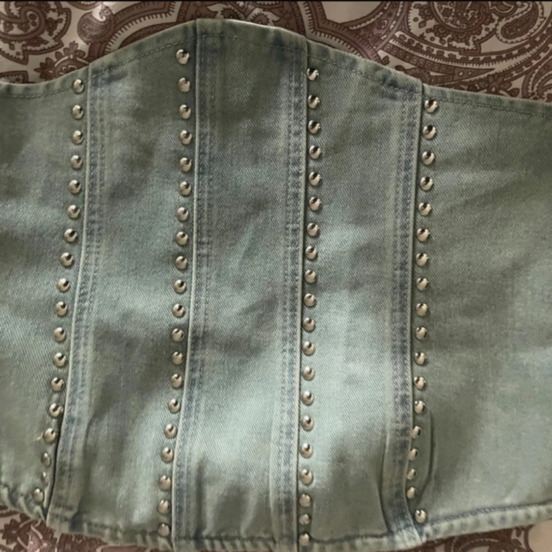 Ljusblå denim korsett från Boohoo - 1