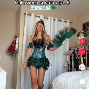 Påfågel halloween kostym - Säljer korsett i xs  och en kjol i s som hör till en påfågelkostym! Perfekt till halloween och väldigt unikt