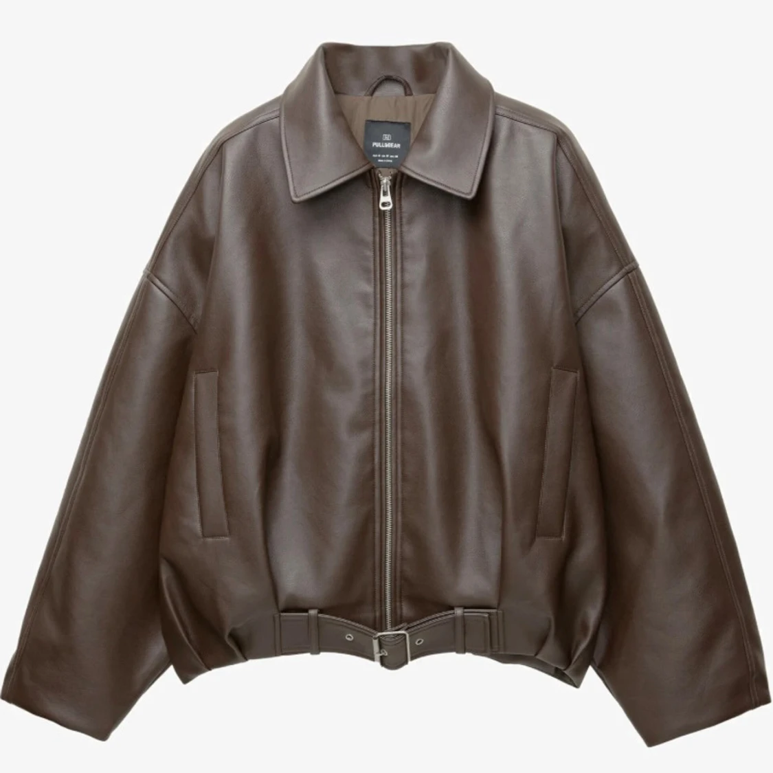 Brun skinnjacka från Pull&Bear