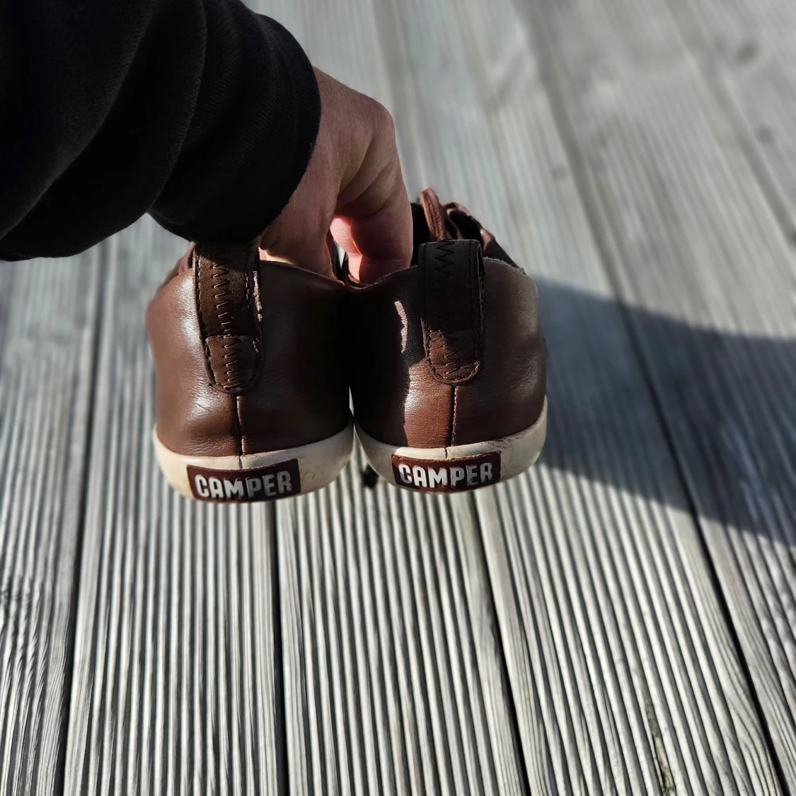 Bruna skinnloafers från Camper, strl 41 - 1