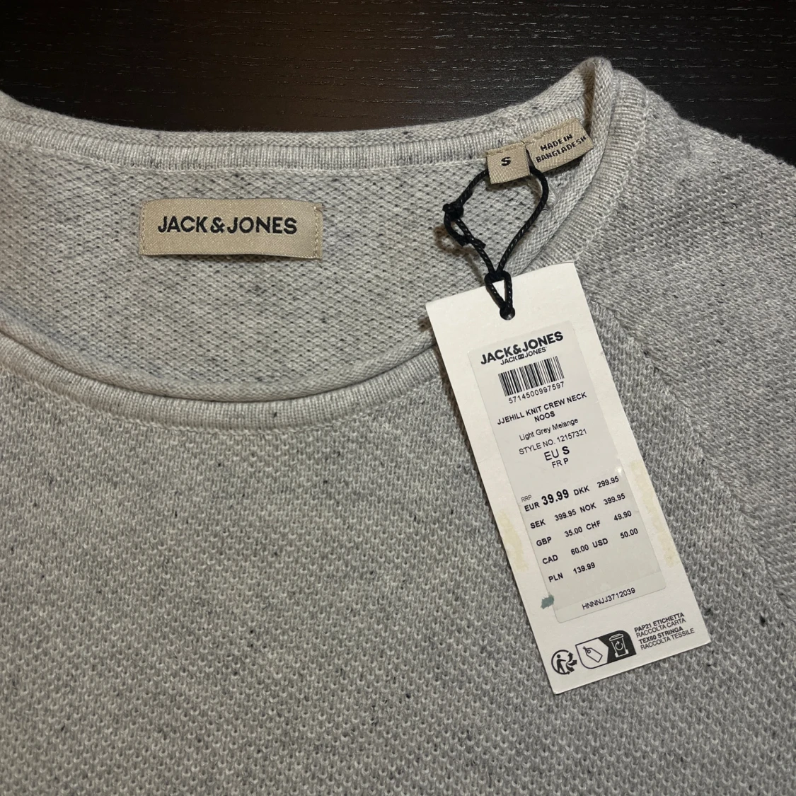 Ljusgrå stickad tröja Jack & Jones - 1