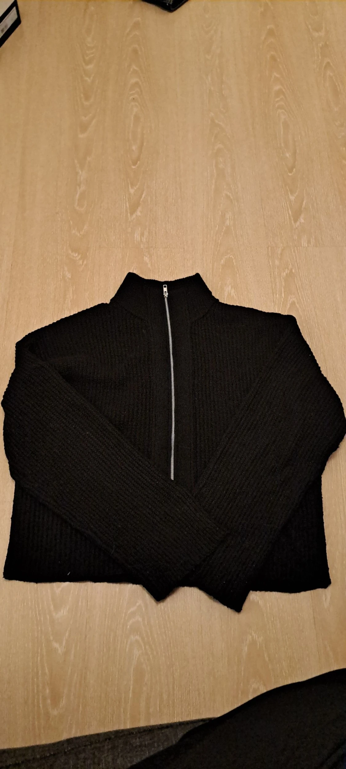 Svart stickad half zip-tröja 157 - 2