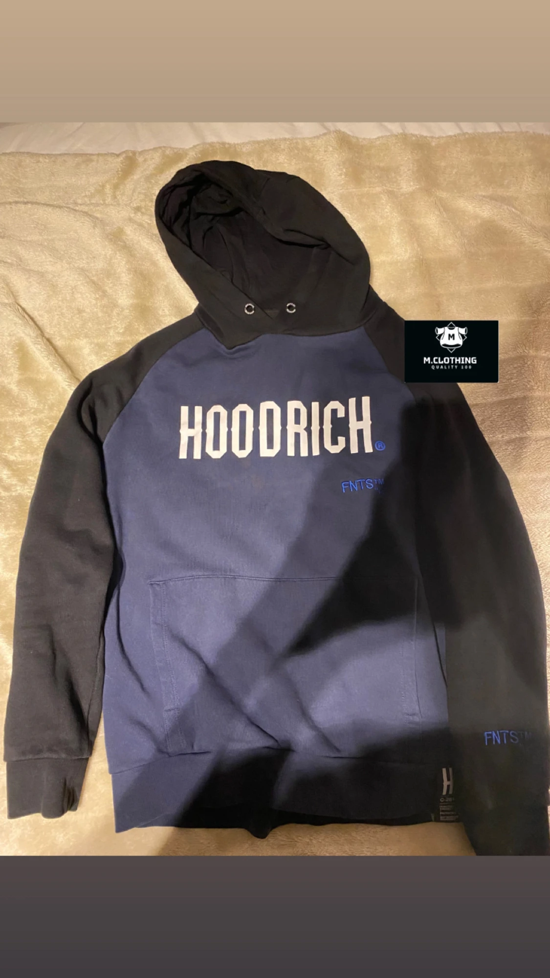 Hoodrich blå och svart hoodie - 1