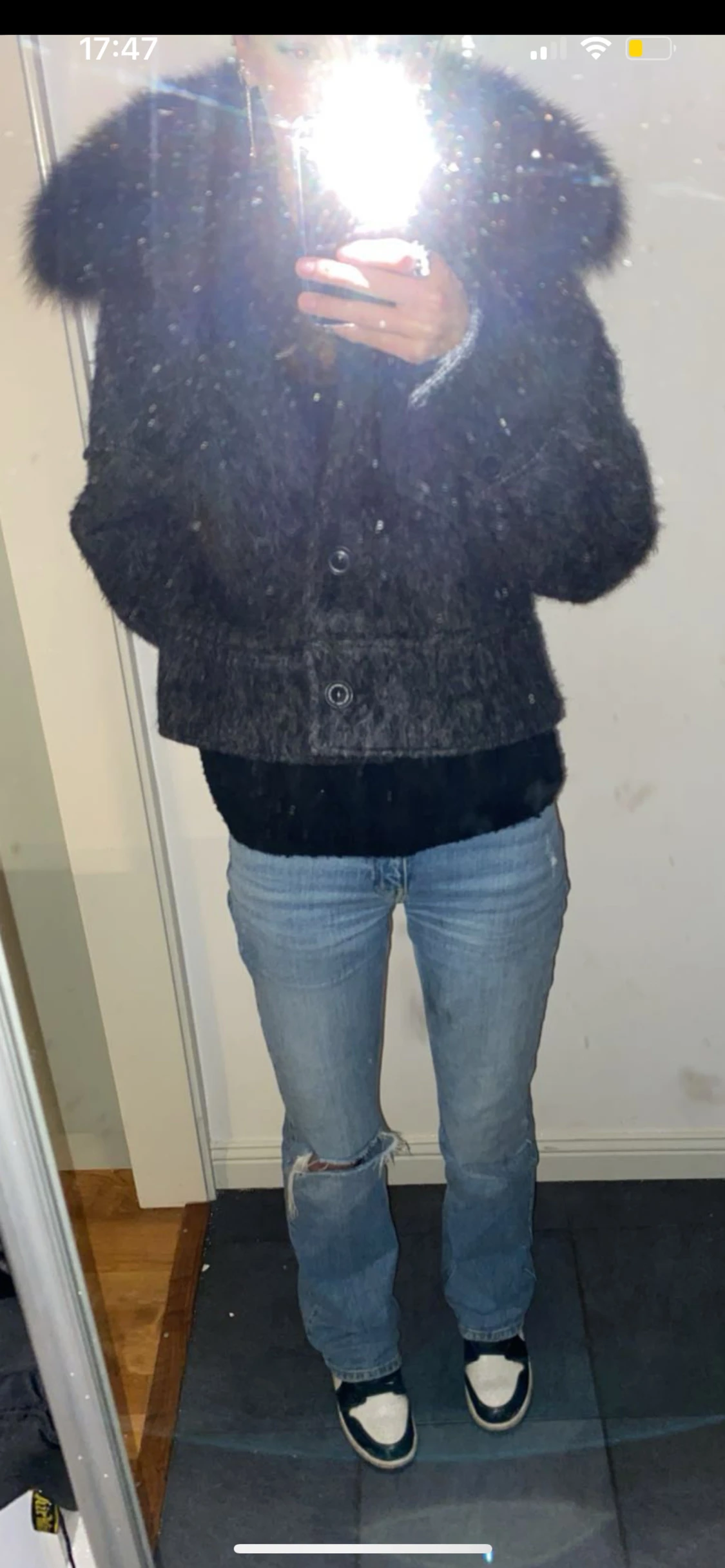 Svart teddyjacka med päls från Meotine - 2