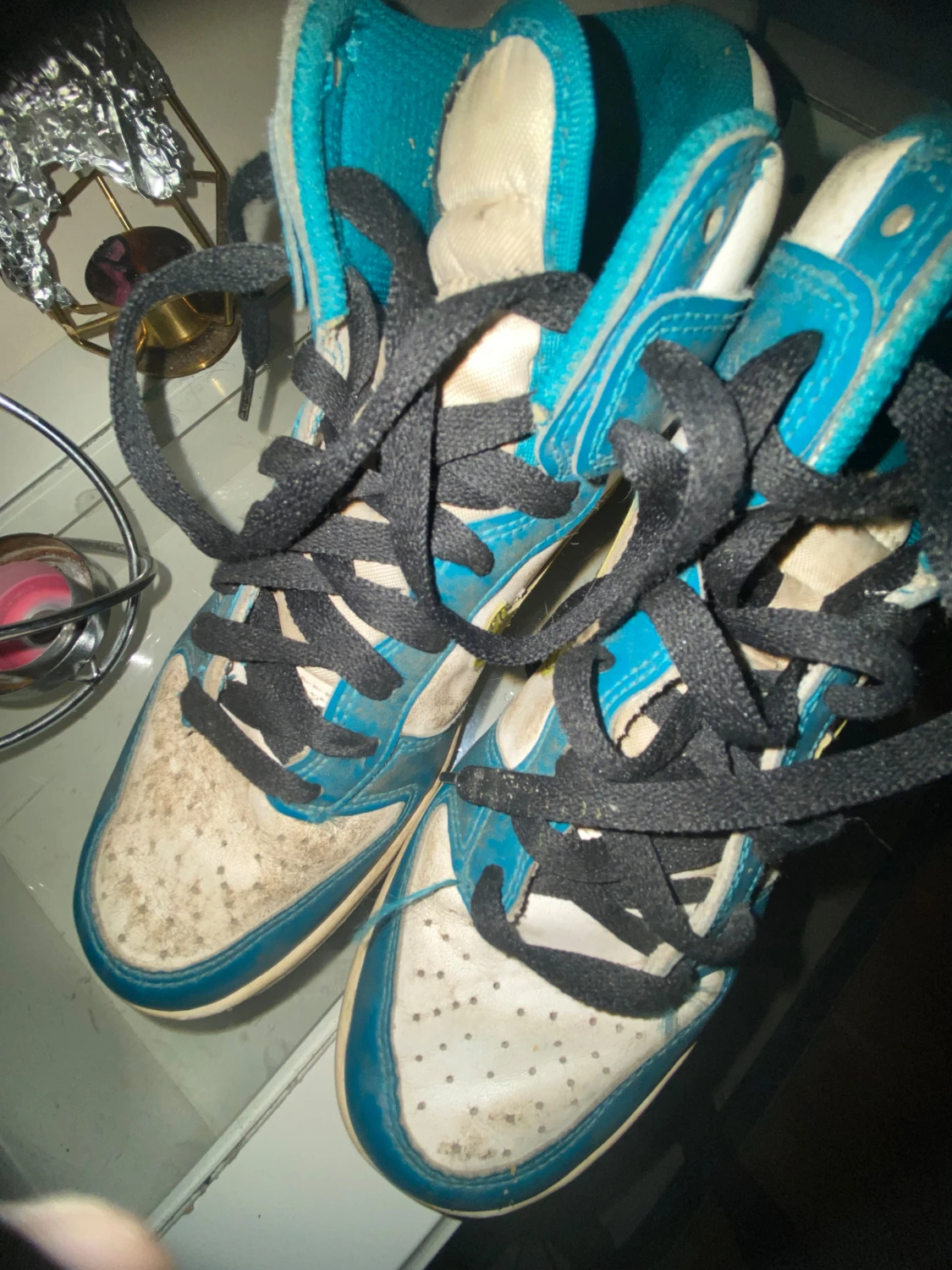 Nike Dunk High grön och vit sneakers - 1