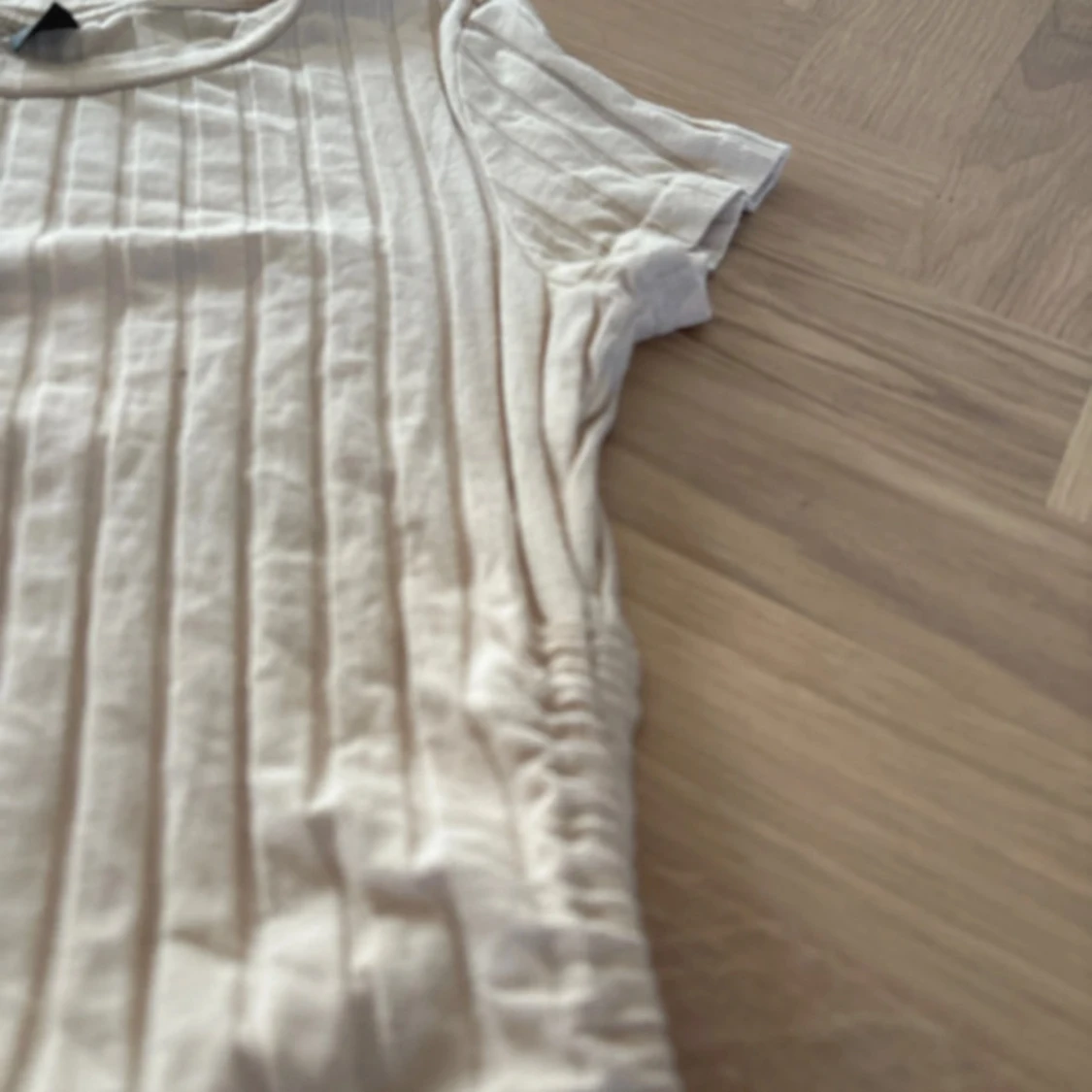 Beige ribbad topp med snörning från SHEIN