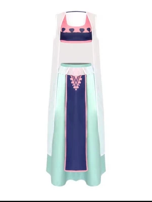 Vivi cosplay 🩵 - Everything on the picture is included exept wig! It’s used for two cons but no defects. The top has velcro straps!! The bust is a bit small for the size unfortunately. I’m 160cm!