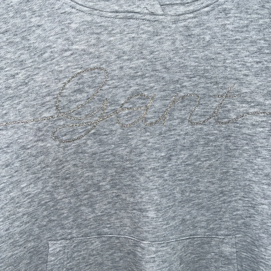 Grå hoodie från Gant med broderi - 1