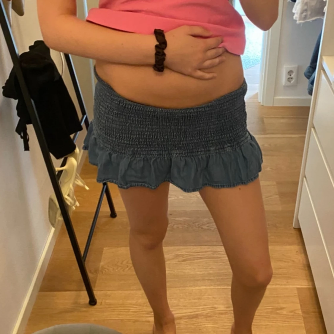 Blå volangkjol/topp i jeansmaterial - 2