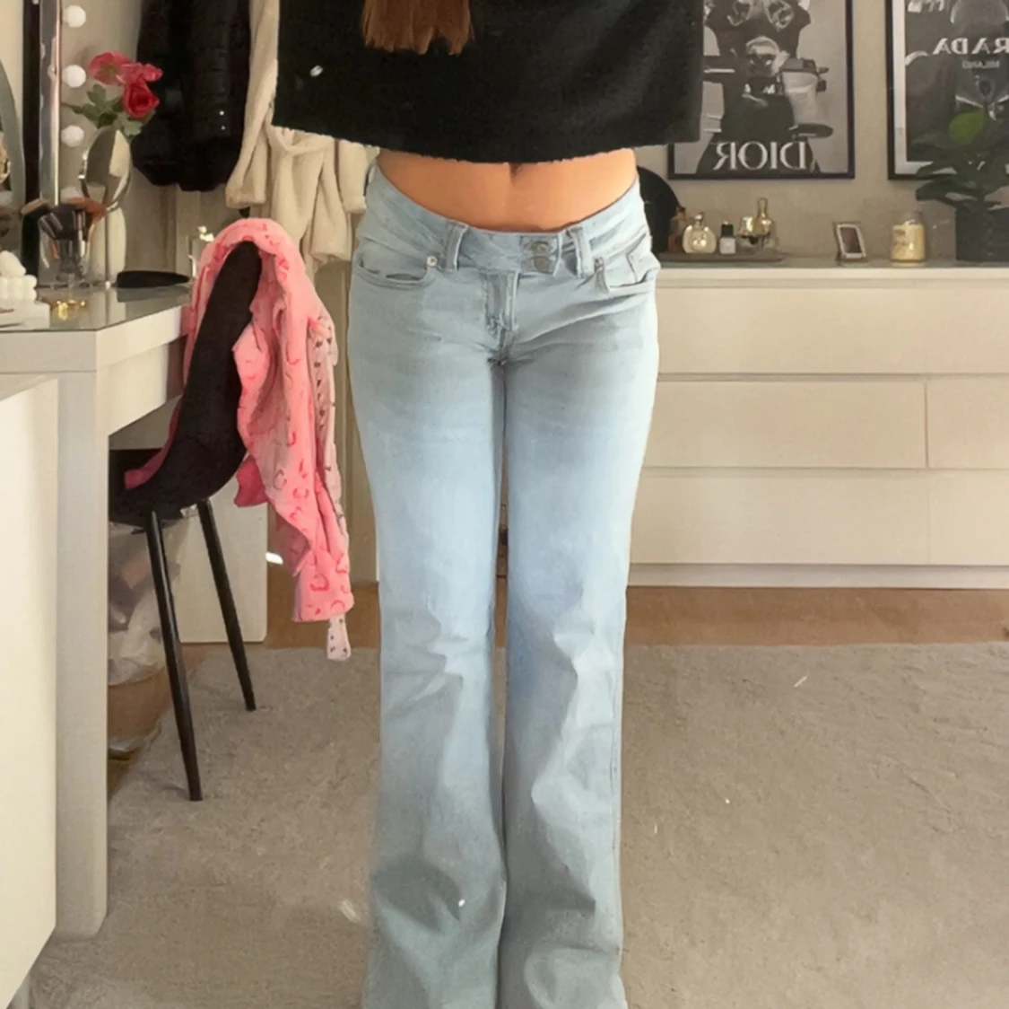 Ljusblå bootcut jeans