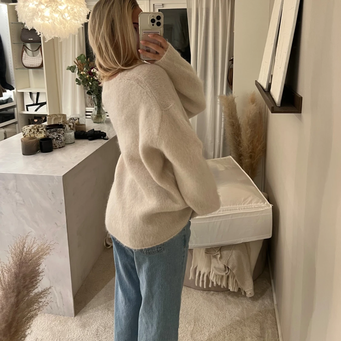 Beige fluffig stickad tröja H&M - 2