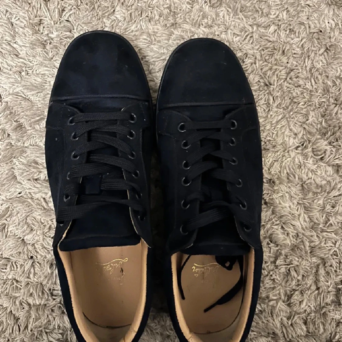 Christian Louboutin blåa sneakers mocka - 2