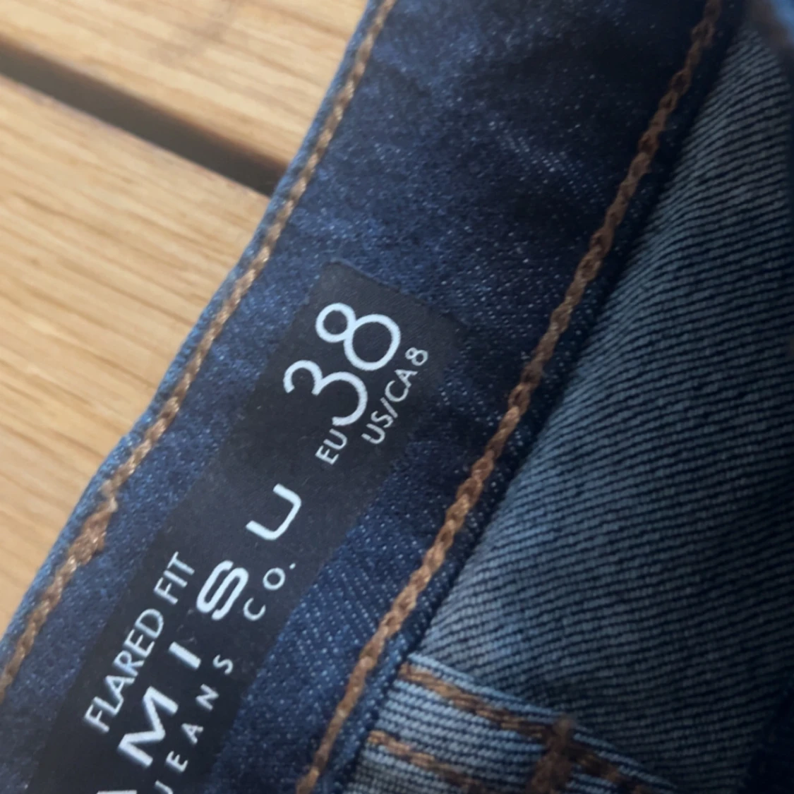 Blå flared jeans från Amisu, stl 38 - 2