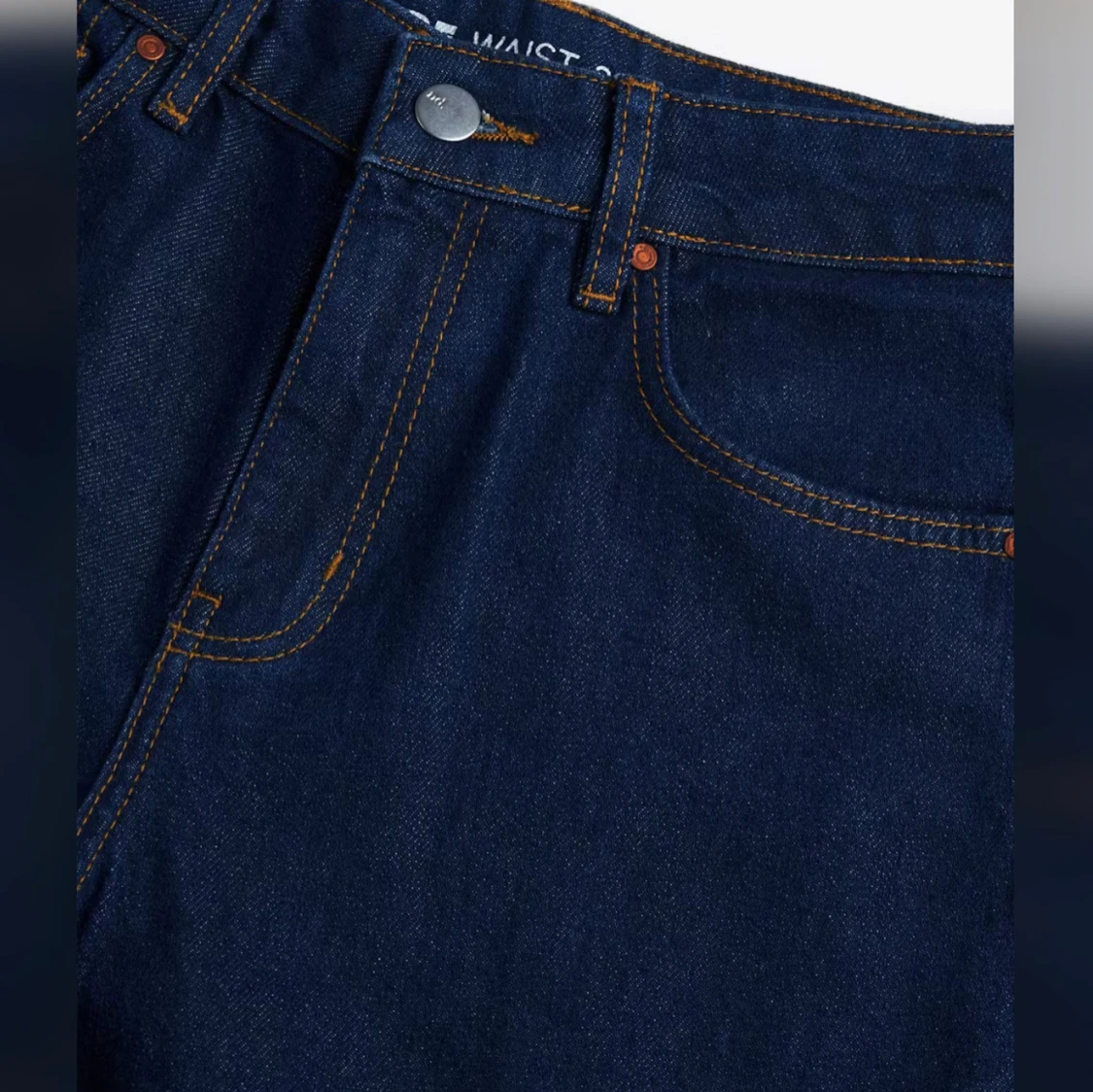 Mörkblå wide jeans  - 3