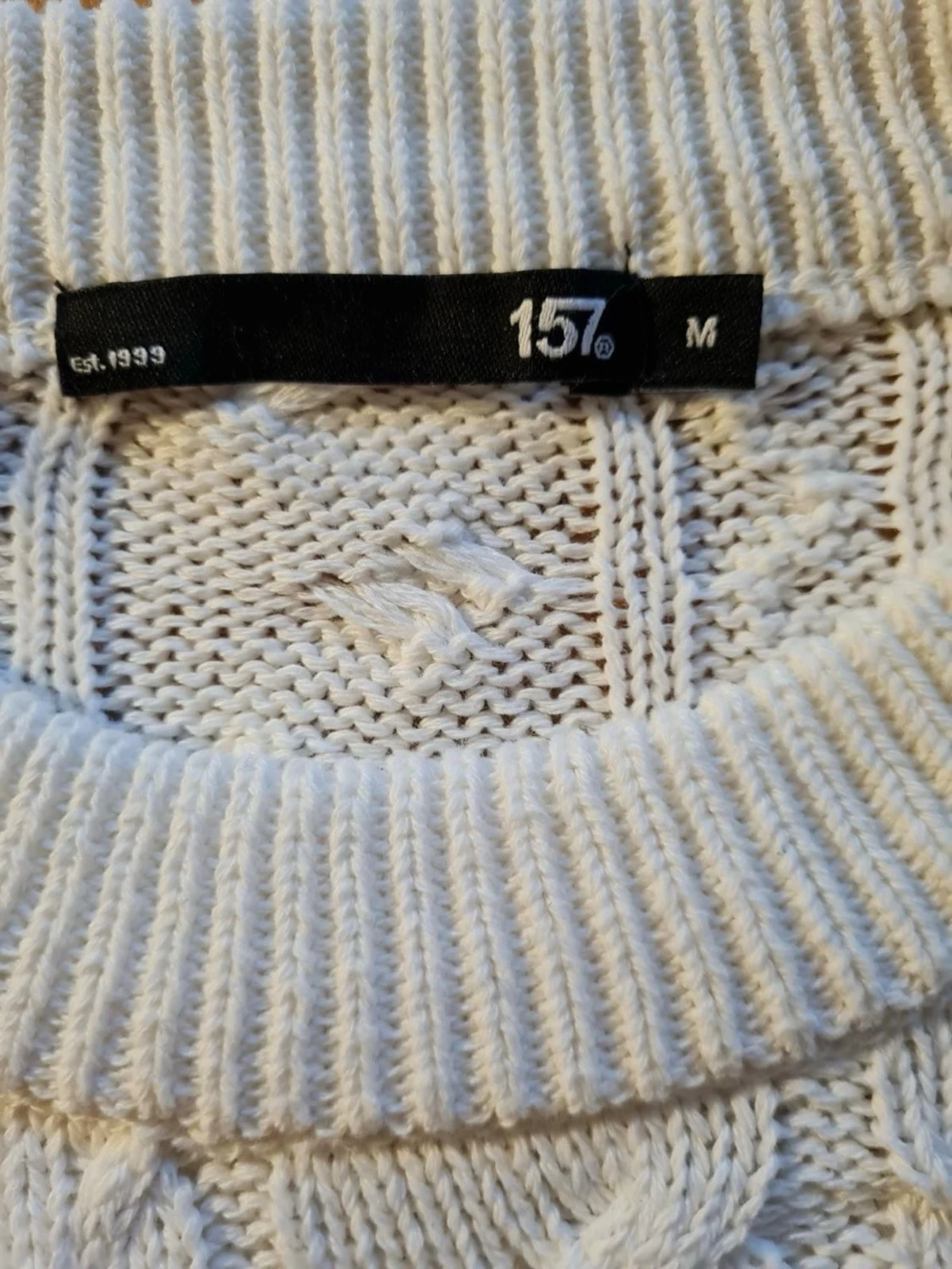 Vit stickad tröja från Lager 157 strl M - 2