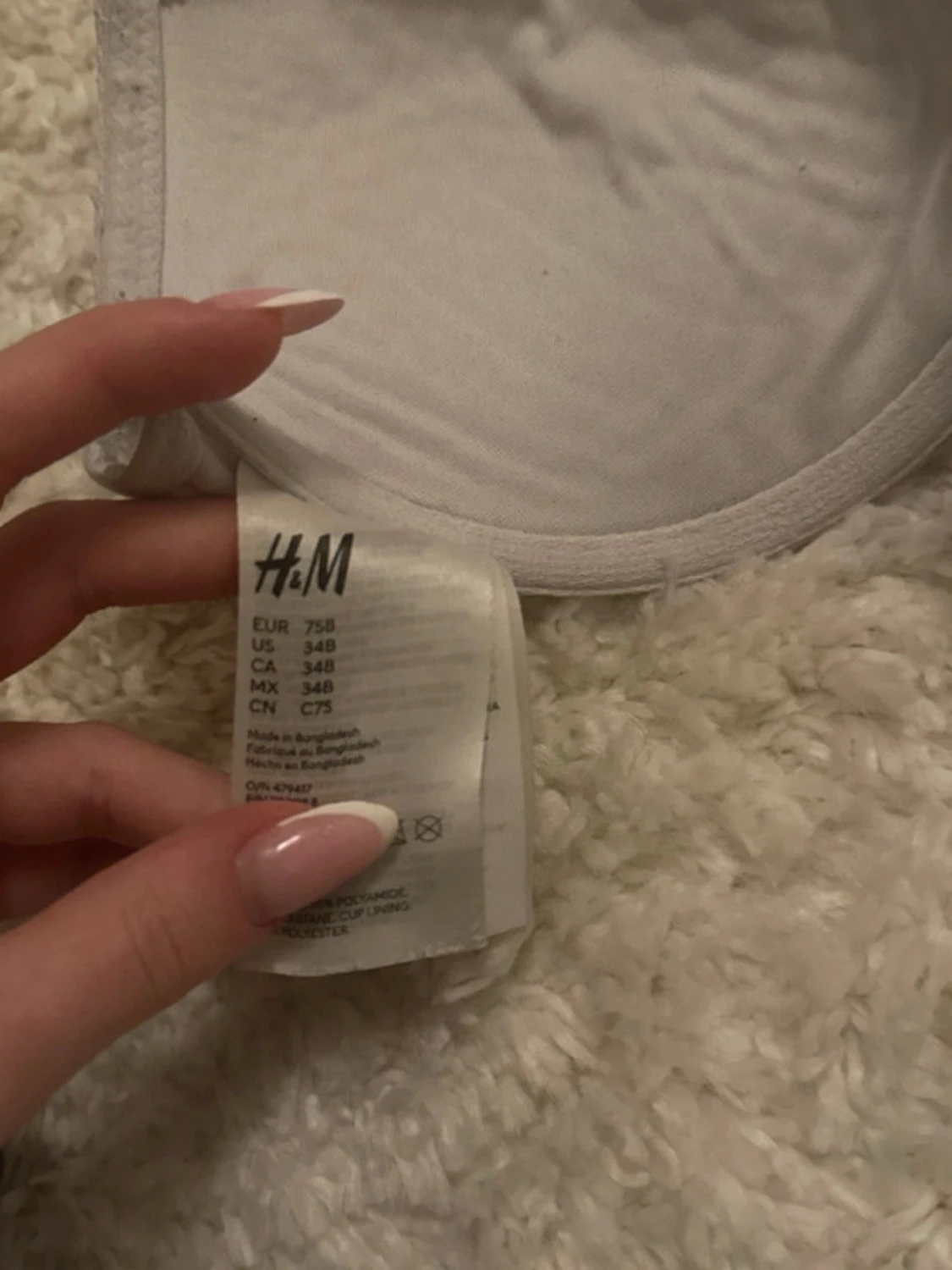 Vit spetsmönstrad BH från H&M - 1