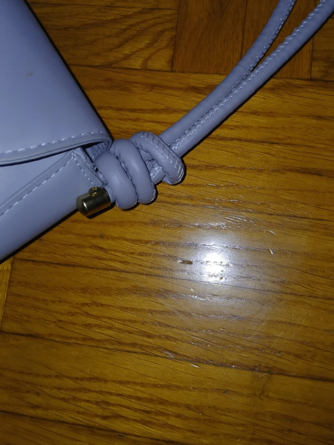 Grå/blå axelväska med gulddetalj - 11