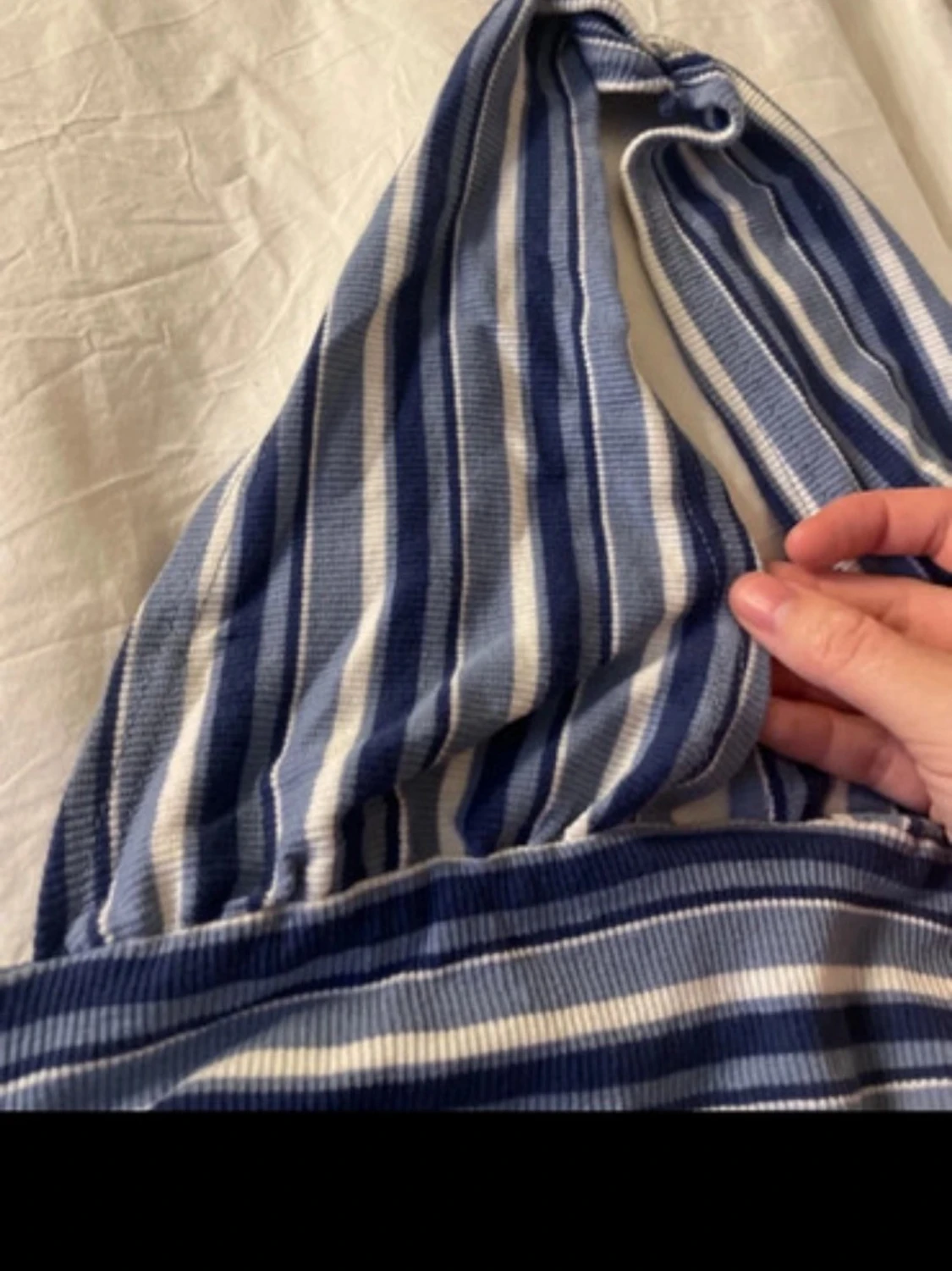 Randig blå och vit linnetopp från SHEIN - 2