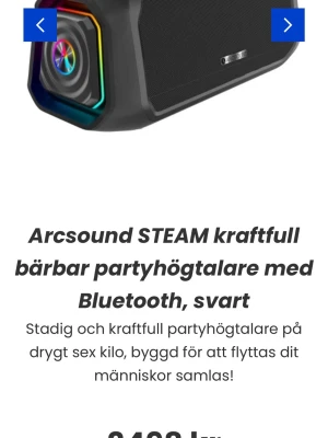 Arcsound STEAM bärbar partyhögtalare - Säljer då jag vann den på brl men har ingen användning! 2500kr eller bud