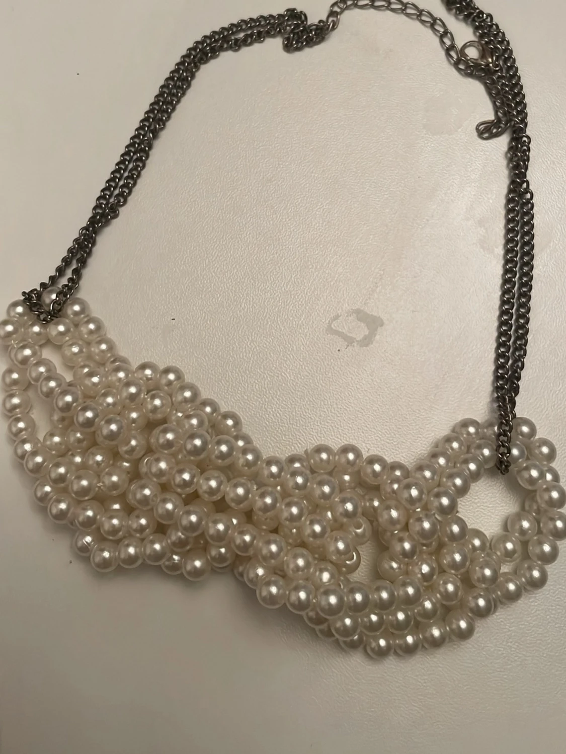 Pärlcollier med kedja halsband - 2