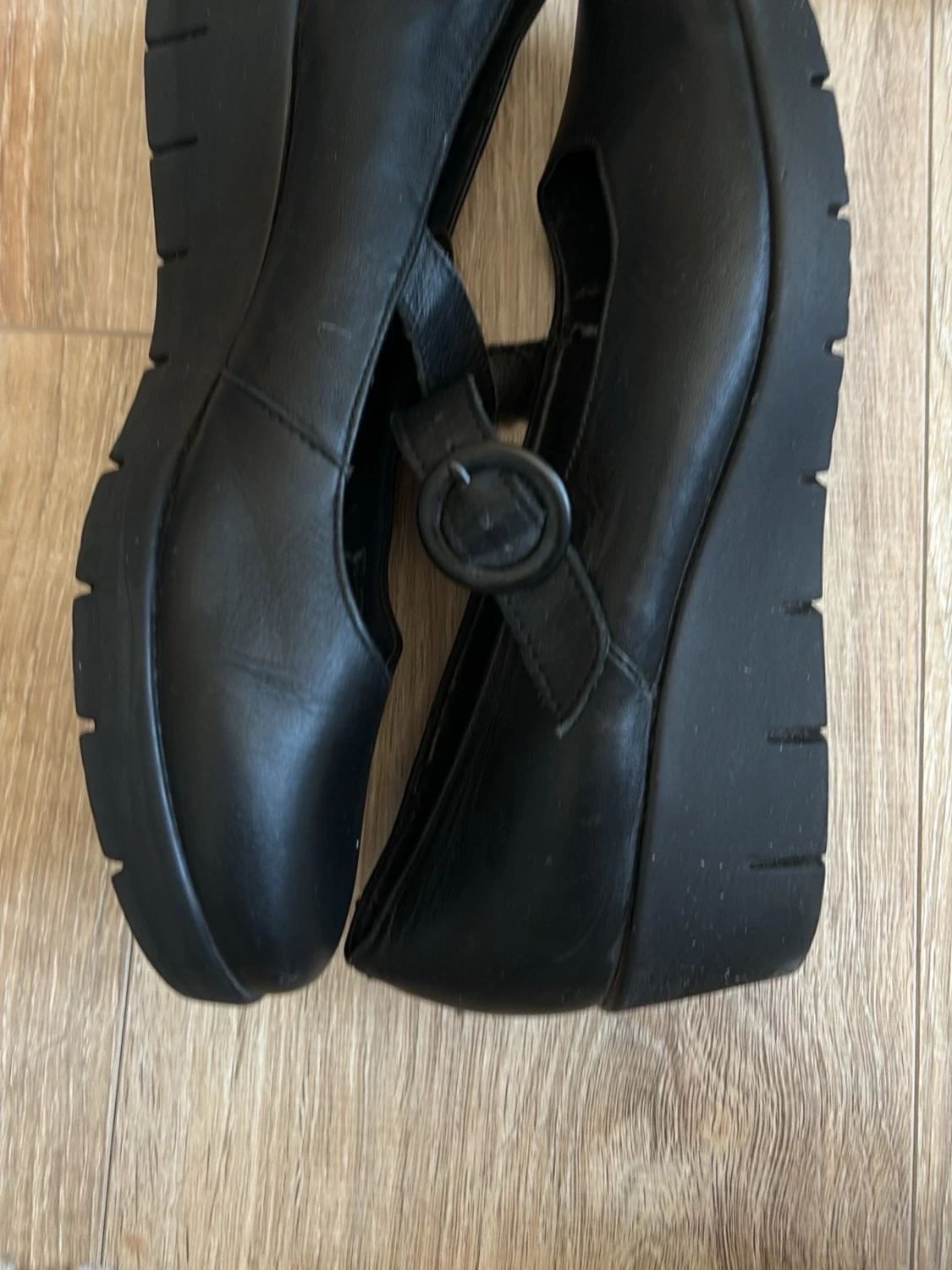 Svarta Mary Jane ballerinaskor med plattform - 1